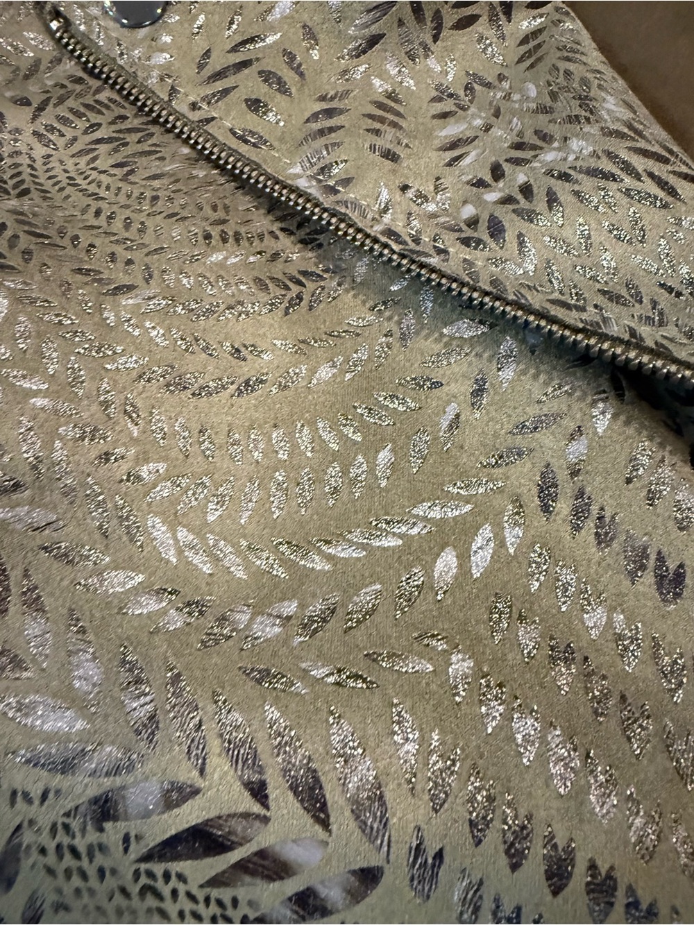 Philosophy Olive Patterned Leather Moto Jacket - Picture 4 of 5